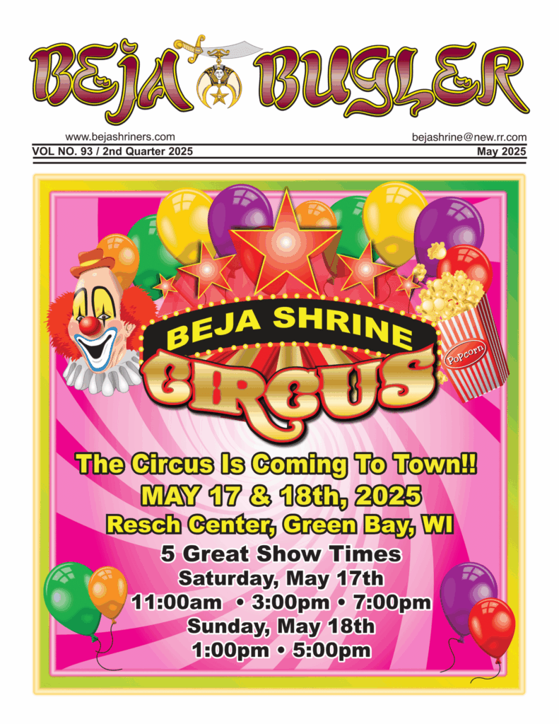 Cover of Beja Bugler Shrine Magazine featuring Beja Shriners events